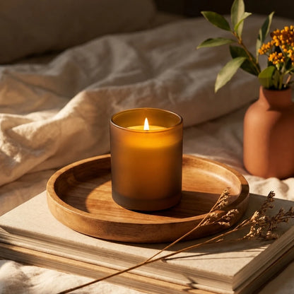 450ml - Mónaco Vaso de vidrio para velas - Frasco Ámbar Satinado - Candle Craft