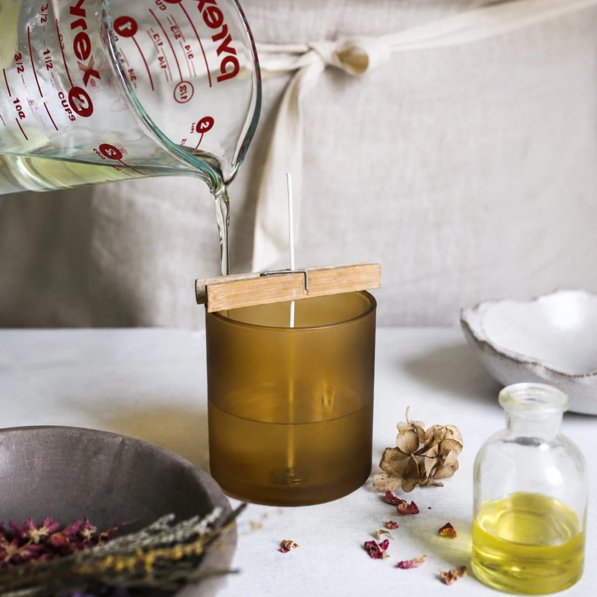 450ml - Mónaco Vaso de vidrio para velas - Frasco Ámbar Satinado - Candle Craft