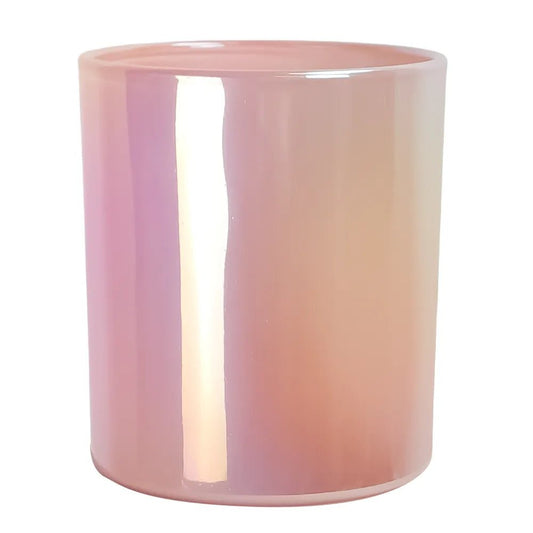 450ml - Mónaco Vaso de vidrio para velas - Rosa Brillante Tornasol - Candle Craft