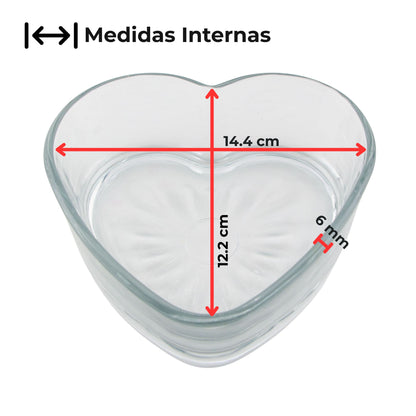 620ml - Corazon de Cristal para Velas - Transparente
