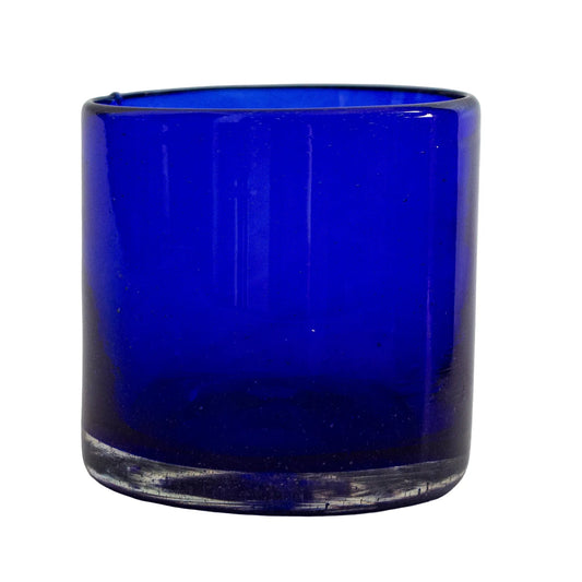 500ml - Florencia Vaso de vidrio soplado artesanal - Azul - Hecho a mano - Candle Craft