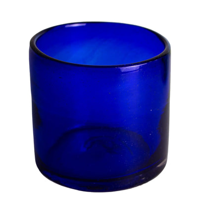 500ml - Florencia Vaso de vidrio soplado artesanal - Azul - Hecho a mano - Candle Craft