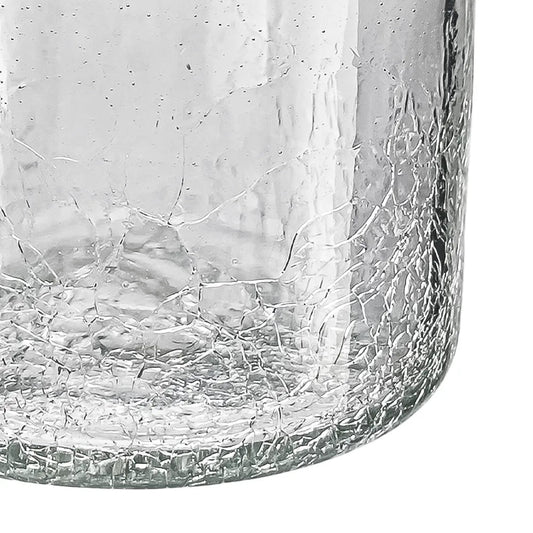 500ml - Florencia Vaso de vidrio soplado artesanal - Frasco Cristal Transparente Craquelado - Hecho a mano - Candle Craft