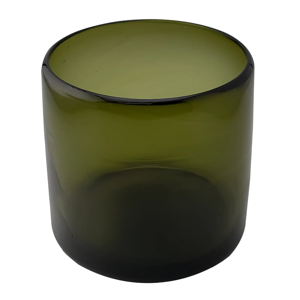 500ml - Florencia Vaso de vidrio soplado artesanal - Frasco Verde Olivo - Hecho a mano - Candle Craft