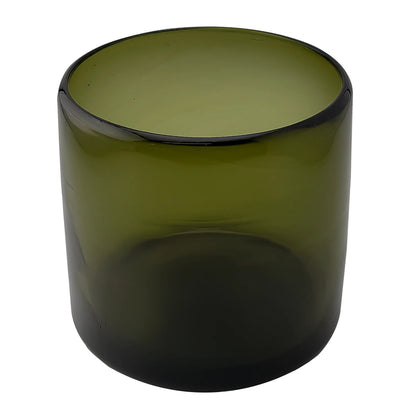 500ml - Florencia Vaso de vidrio soplado artesanal - Frasco Verde Olivo - Hecho a mano - Candle Craft
