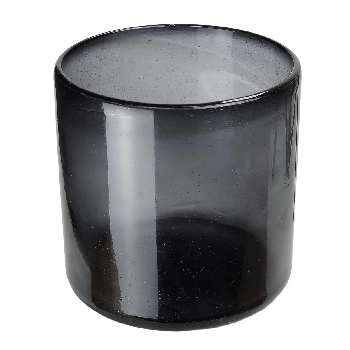 500ml - Florencia Vaso de vidrio soplado artesanal - Gris Humo - Hecho a mano - Candle Craft