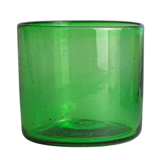 500ml - Florencia Vaso de vidrio soplado artesanal - Verde - Hecho a mano - Candle Craft
