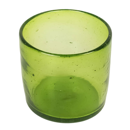 500ml - Florencia Vaso de vidrio soplado artesanal - Verde Limon - Hecho a mano - Candle Craft
