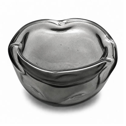 50ml - Florencia Vaso / Bowl de Vidrio Soplado Artesanal - Frasco de diseño Cristal Gris Humo Transparente - Hecho a Mano - Candle Craft