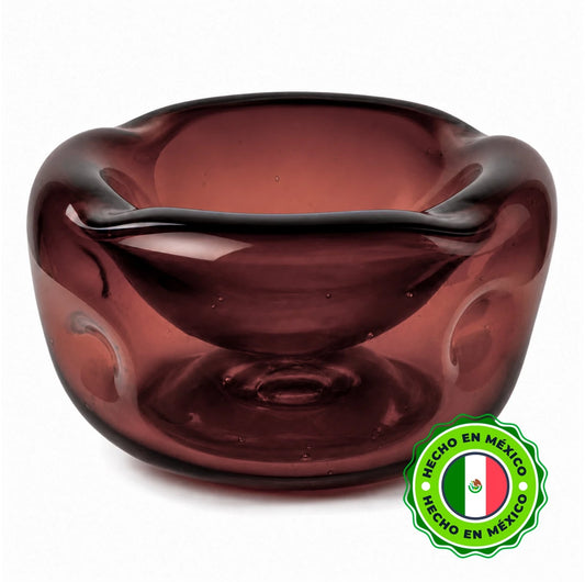 50ml - Florencia Vaso / Bowl de Vidrio Soplado Artesanal - Frasco de diseño Cristal Rojo Transparente - Hecho a mano - Candle Craft