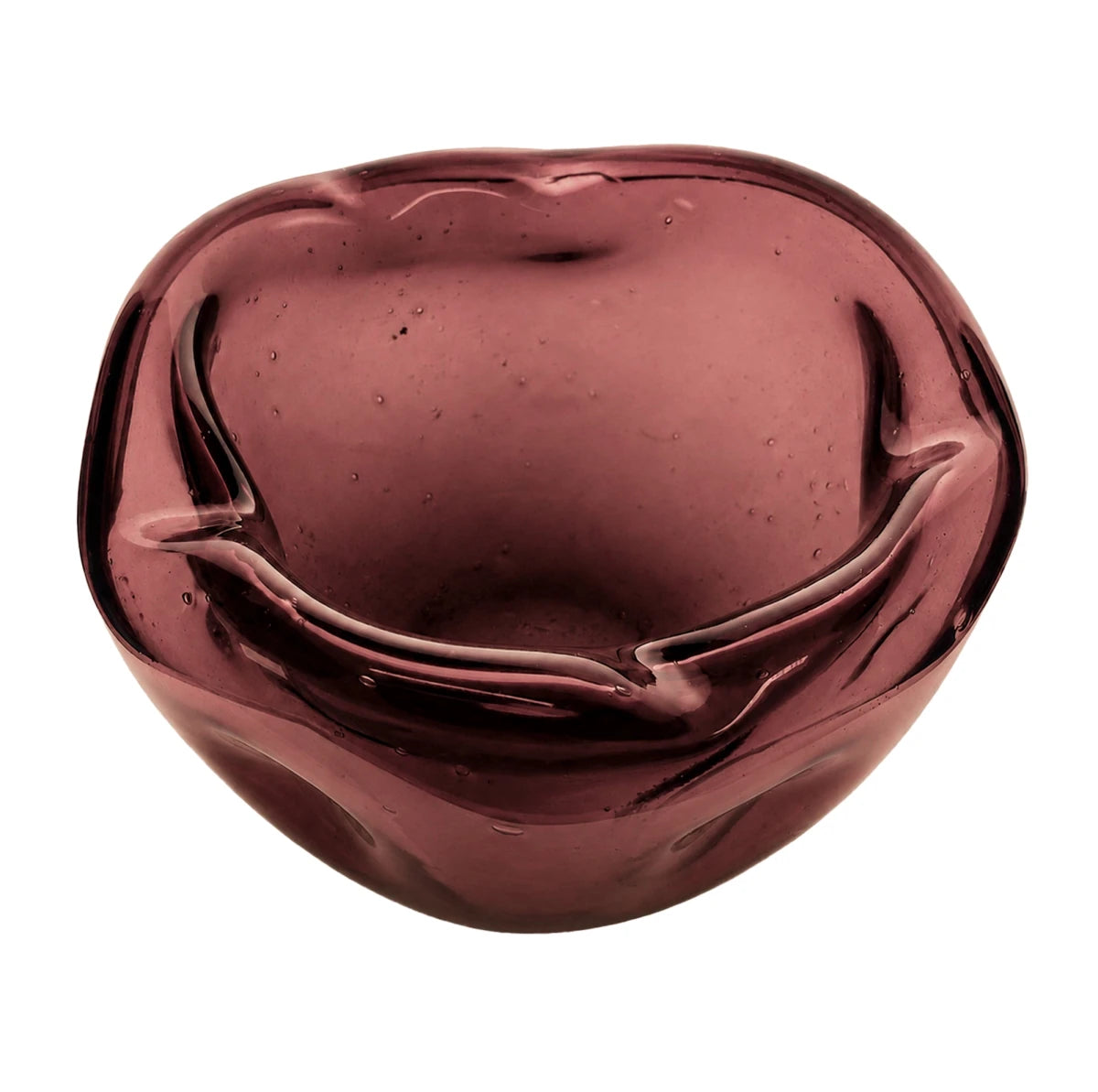 50ml - Florencia Vaso / Bowl de Vidrio Soplado Artesanal - Frasco de diseño Cristal Rojo Transparente - Hecho a mano - Candle Craft
