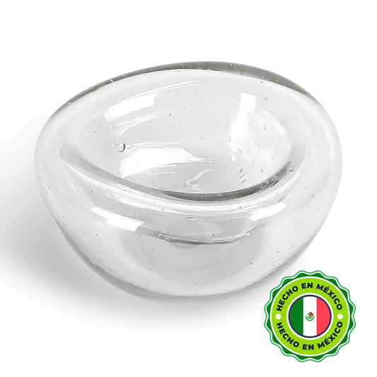 50ml - Florencia Vaso / Bowl de Vidrio Soplado Artesanal - Frasco de diseño Transparente Cristal - Hecho a mano - Candle Craft