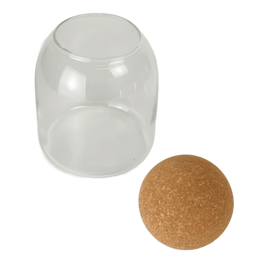 510 ml – Zúrich Vaso de Vidrio para Vela – Tapa Bola Esférica de Corcho - Candle Craft