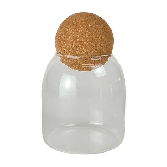 510 ml – Zúrich Vaso de Vidrio para Vela – Tapa Bola Esférica de Corcho - Candle Craft