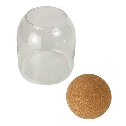 510 ml – Zúrich Vaso de Vidrio para Vela – Tapa  Bola Esférica de Corcho