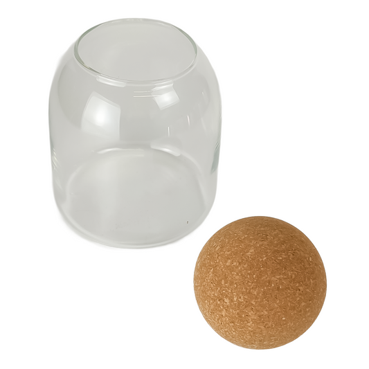 510 ml – Zúrich Vaso de Vidrio para Vela – Tapa  Bola Esférica de Corcho