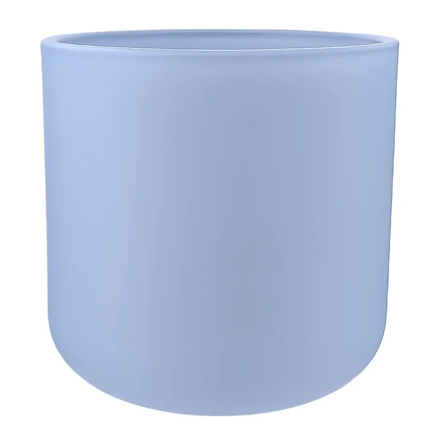 520ml - Valencia Vaso de Vidrio para Velas con Base Redondo - Frasco Azul Bebé Azul Cielo Pastel - Mate - Candle Craft