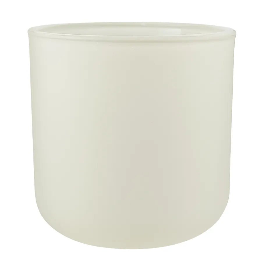 520ml - Valencia Vaso de Vidrio para Velas con Base Redondo - Frasco Beige Crema - Mate - Candle Craft