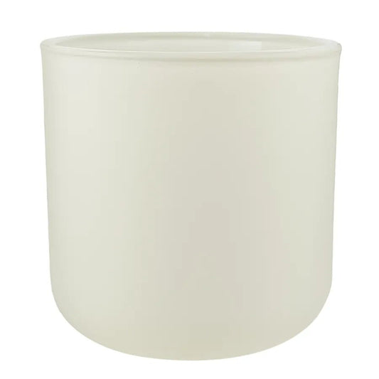 520ml - Valencia Vaso de Vidrio para Velas con Base Redondo - Frasco Beige Crema - Mate - Candle Craft