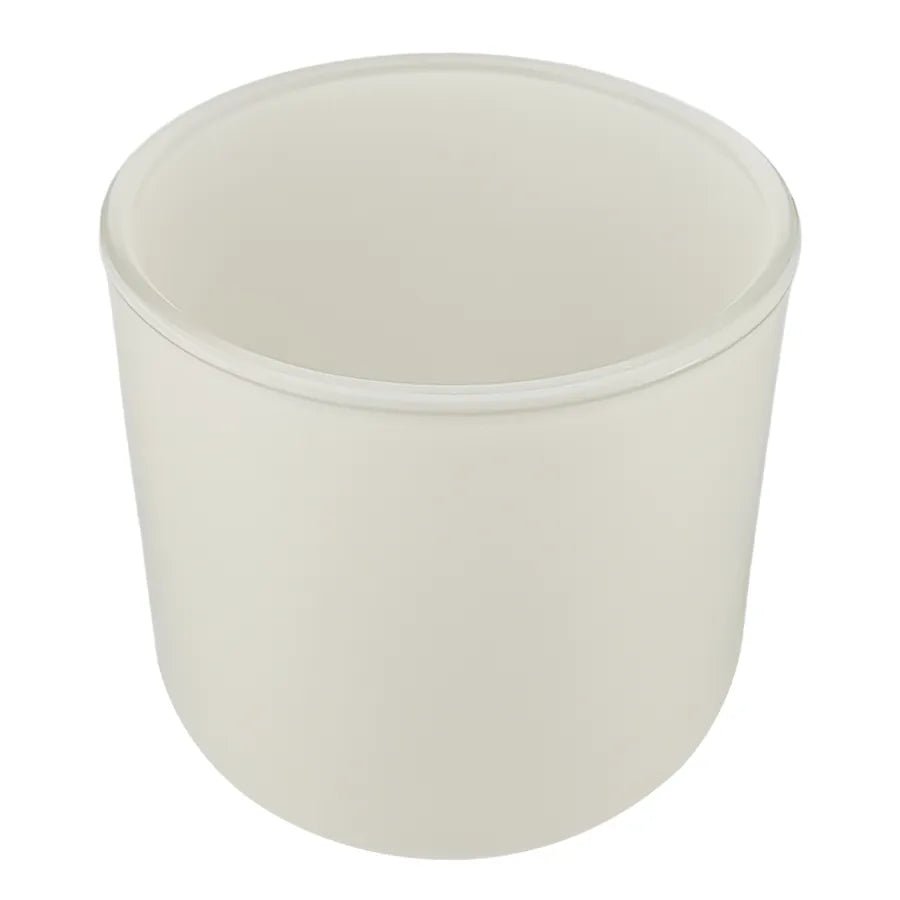 520ml - Valencia Vaso de Vidrio para Velas con Base Redondo - Frasco Beige Crema - Mate - Candle Craft