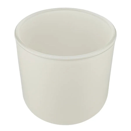 520ml - Valencia Vaso de Vidrio para Velas con Base Redondo - Frasco Beige Crema - Mate - Candle Craft