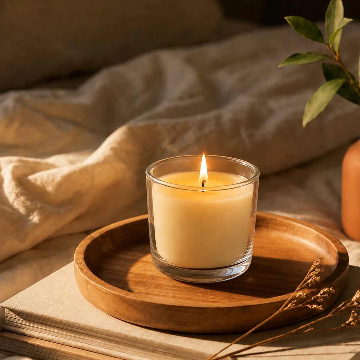 520ml - Valencia Vaso de Vidrio para Velas con Base Redondo - Frasco Cristal Transparente - Candle Craft