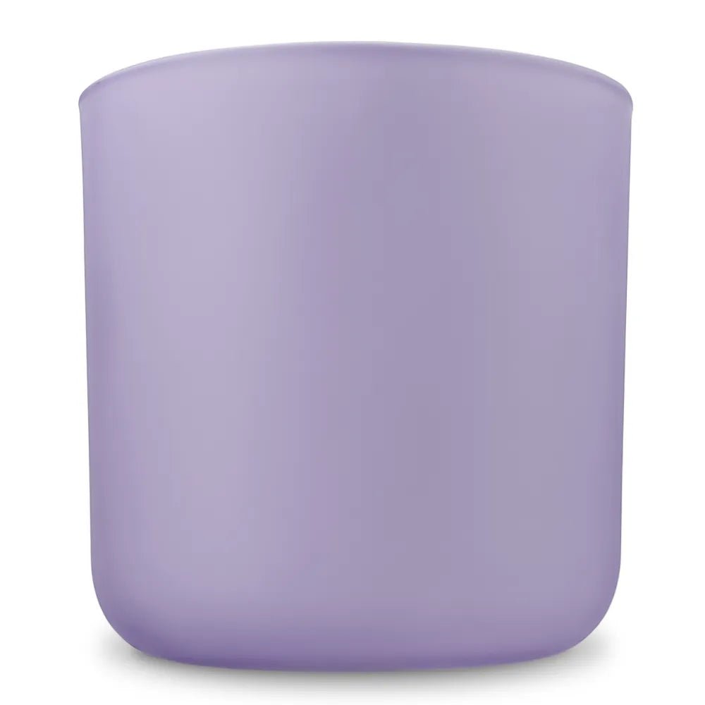 520ml - Valencia Vaso de Vidrio para Velas con Base Redondo - Frasco Lavanda Lila Morado Pastel - Mate - Candle Craft
