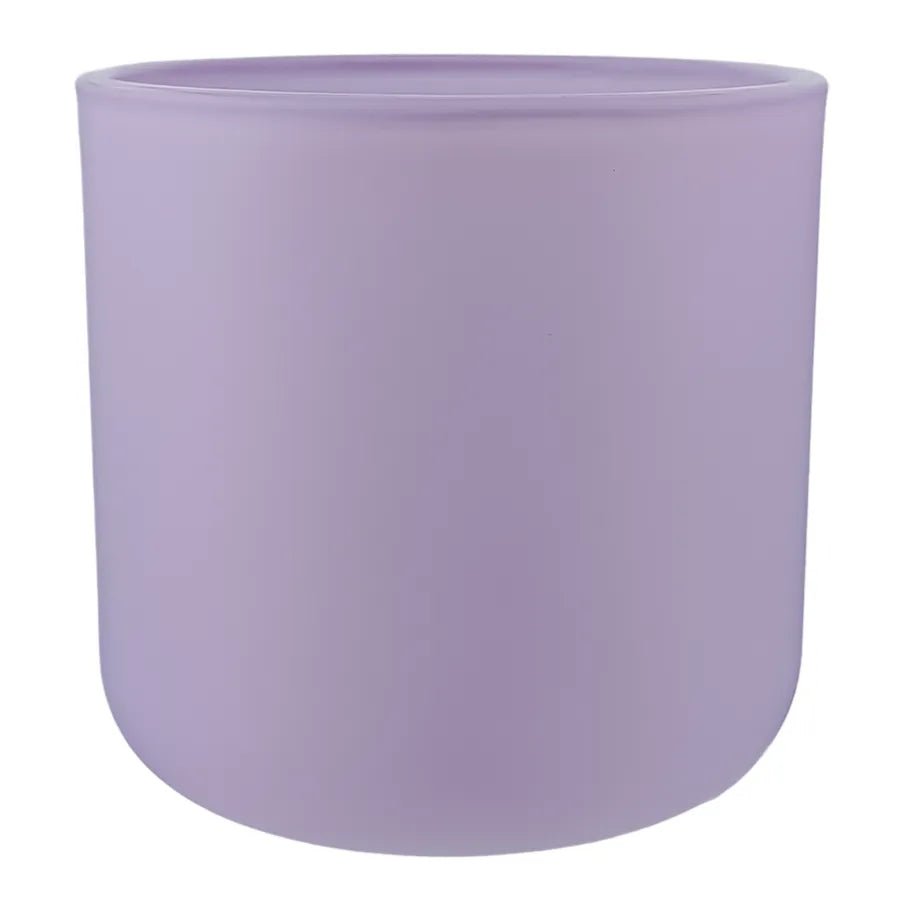 520ml - Valencia Vaso de Vidrio para Velas con Base Redondo - Frasco Lavanda Lila Morado Pastel - Mate - Candle Craft