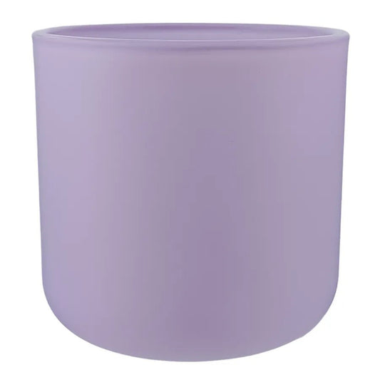 520ml - Valencia Vaso de Vidrio para Velas con Base Redondo - Frasco Lavanda Lila Morado Pastel - Mate - Candle Craft