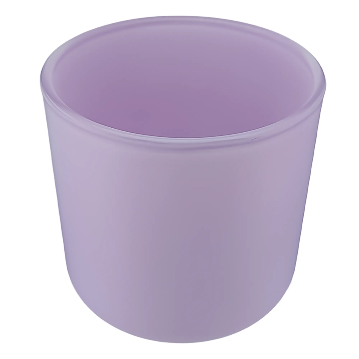 520ml - Valencia Vaso de Vidrio para Velas con Base Redondo - Frasco Lavanda Lila Morado Pastel - Mate - Candle Craft