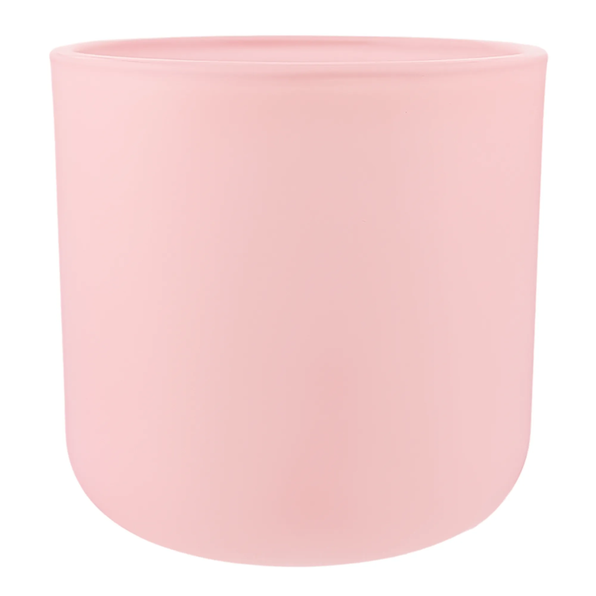 520ml - Valencia Vaso de Vidrio para Velas con Base Redondo - Frasco Rosa Pastel - Mate - Candle Craft