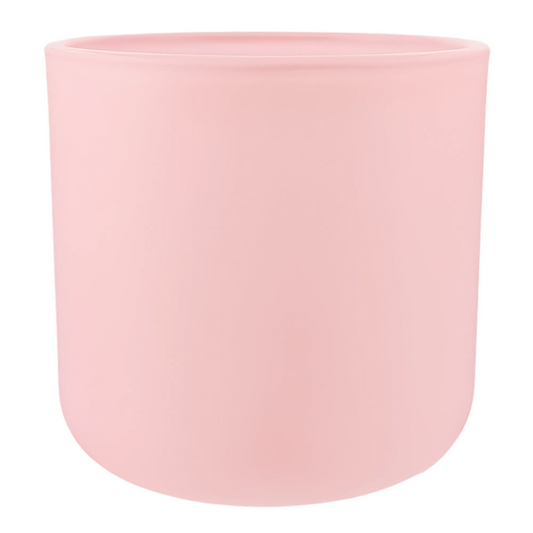 520ml - Valencia Vaso de Vidrio para Velas con Base Redondo - Frasco Rosa Pastel - Mate - Candle Craft