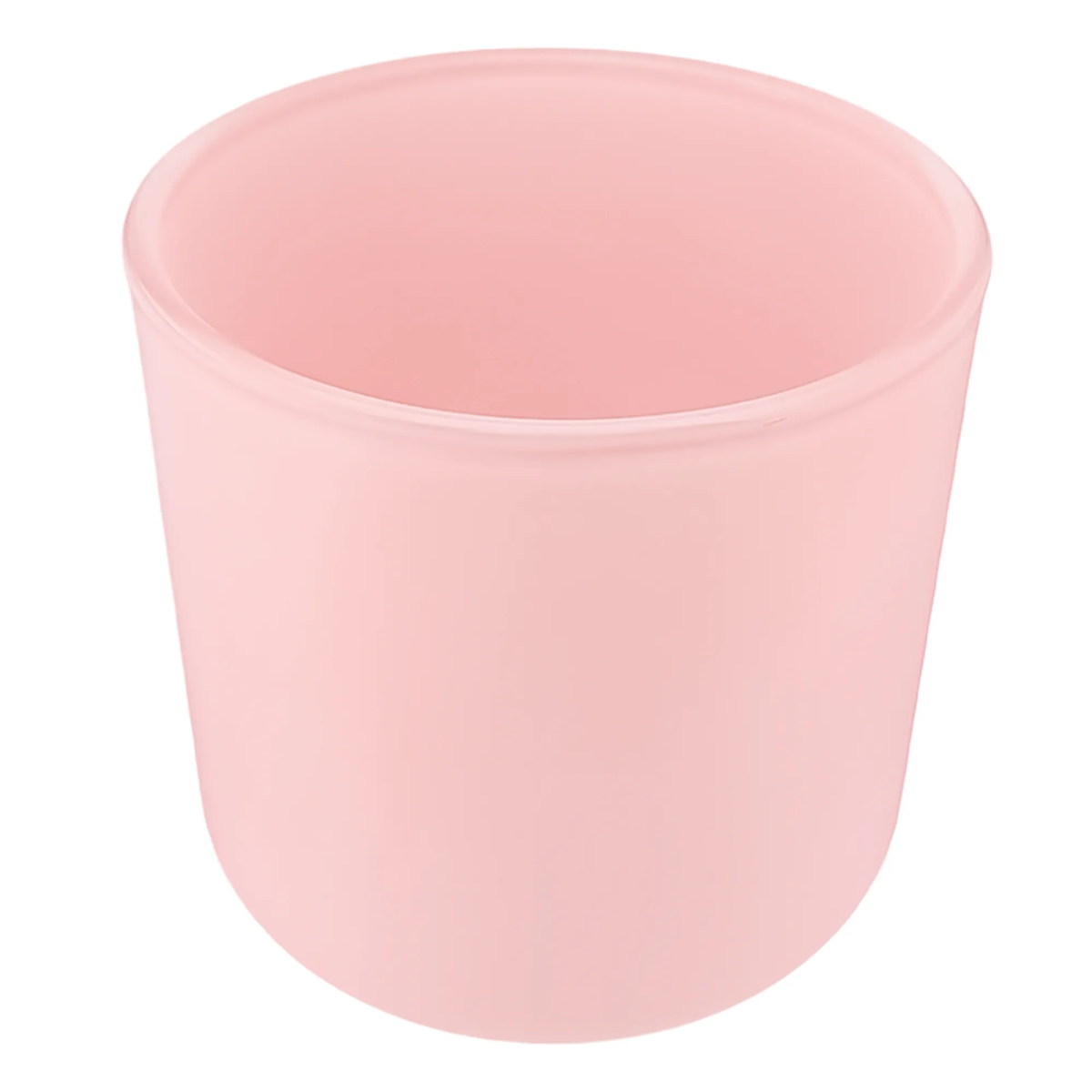 520ml - Valencia Vaso de Vidrio para Velas con Base Redondo - Frasco Rosa Pastel - Mate - Candle Craft