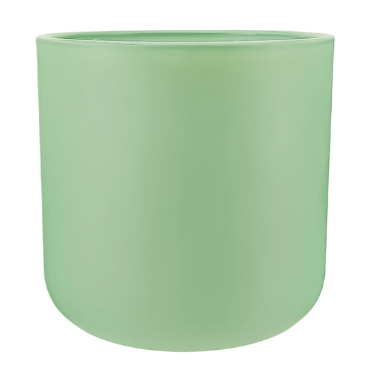 520ml - Valencia Vaso de Vidrio para Velas con Base Redondo - Frasco Verde Menta Verde Pastel - Mate - Candle Craft