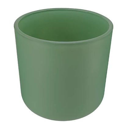 520ml - Valencia Vaso de Vidrio para Velas con Base Redondo - Frasco Verde Salvia - Mate - Candle Craft