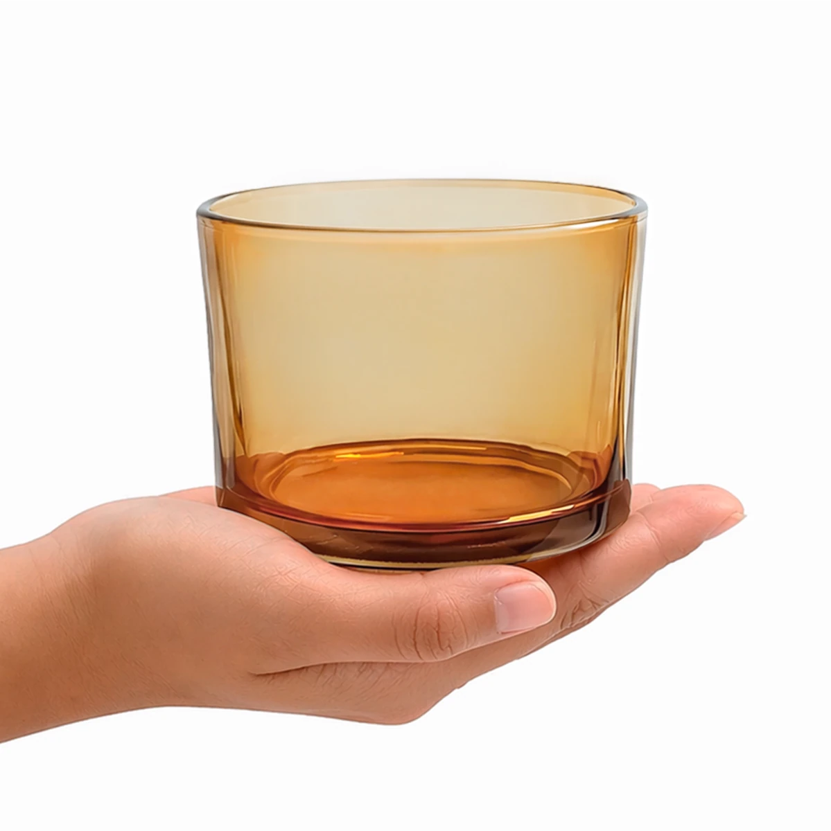540ml - Mónaco Vaso de vidrio para velas - Frasco Cristal Ámbar Transparente - Candle Craft
