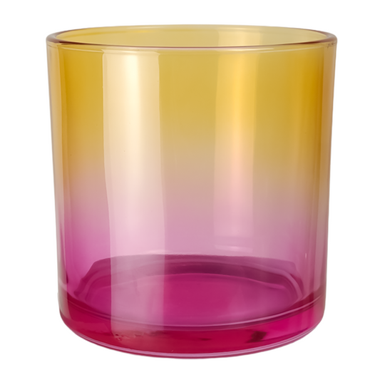 450ml - Mónaco Vaso de Vidrio para Velas - 2 Colores: Amarillo y Rosa Transparente