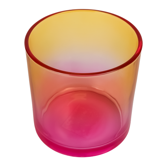 450ml - Mónaco Vaso de Vidrio para Velas - 2 Colores: Amarillo y Rosa Transparente