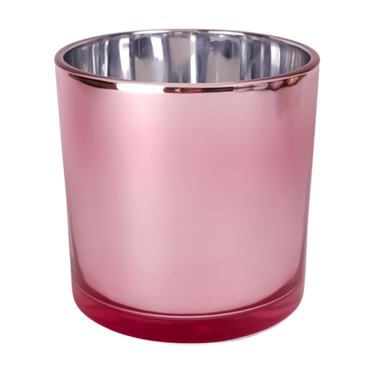 560ml - Mónaco Vaso de vidrio para velas - Rosa - Metálico