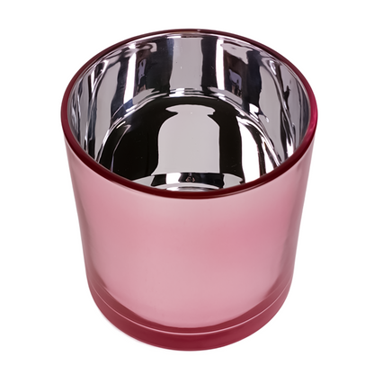 560ml - Mónaco Vaso de vidrio para velas - Rosa - Metálico