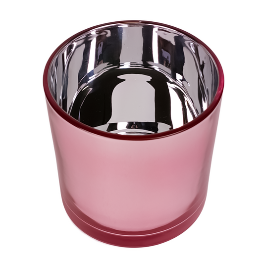 560ml - Mónaco Vaso de vidrio para velas - Rosa - Metálico