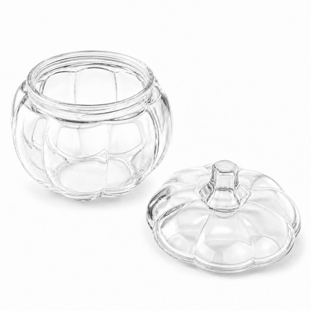 560ml - Calabaza de Vidrio para Velas - Vaso Decorativo para Halloween - Cristal Transparente - Candle Craft