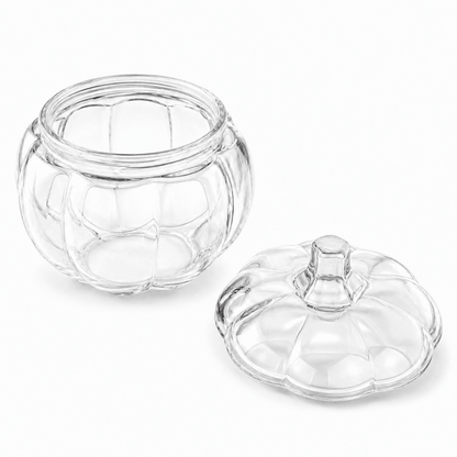 560ml - Calabaza de Vidrio para Velas - Vaso Decorativo para Halloween - Cristal Transparente - Candle Craft