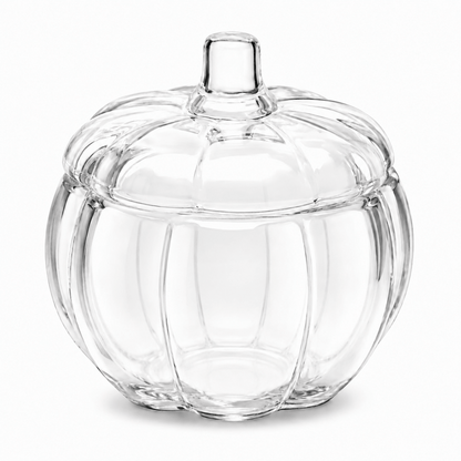 560ml - Calabaza de Vidrio para Velas - Vaso Decorativo para Halloween - Cristal Transparente - Candle Craft
