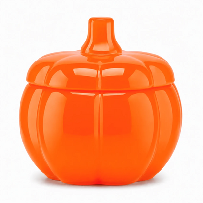 560ml - Calabaza de Vidrio para Velas - Vaso Decorativo para Halloween - Naranja Brillante - Candle Craft