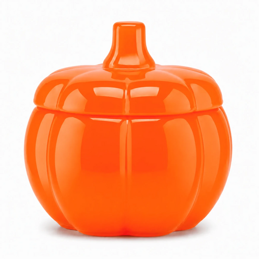 560ml - Calabaza de Vidrio para Velas - Vaso Decorativo para Halloween - Naranja Brillante - Candle Craft