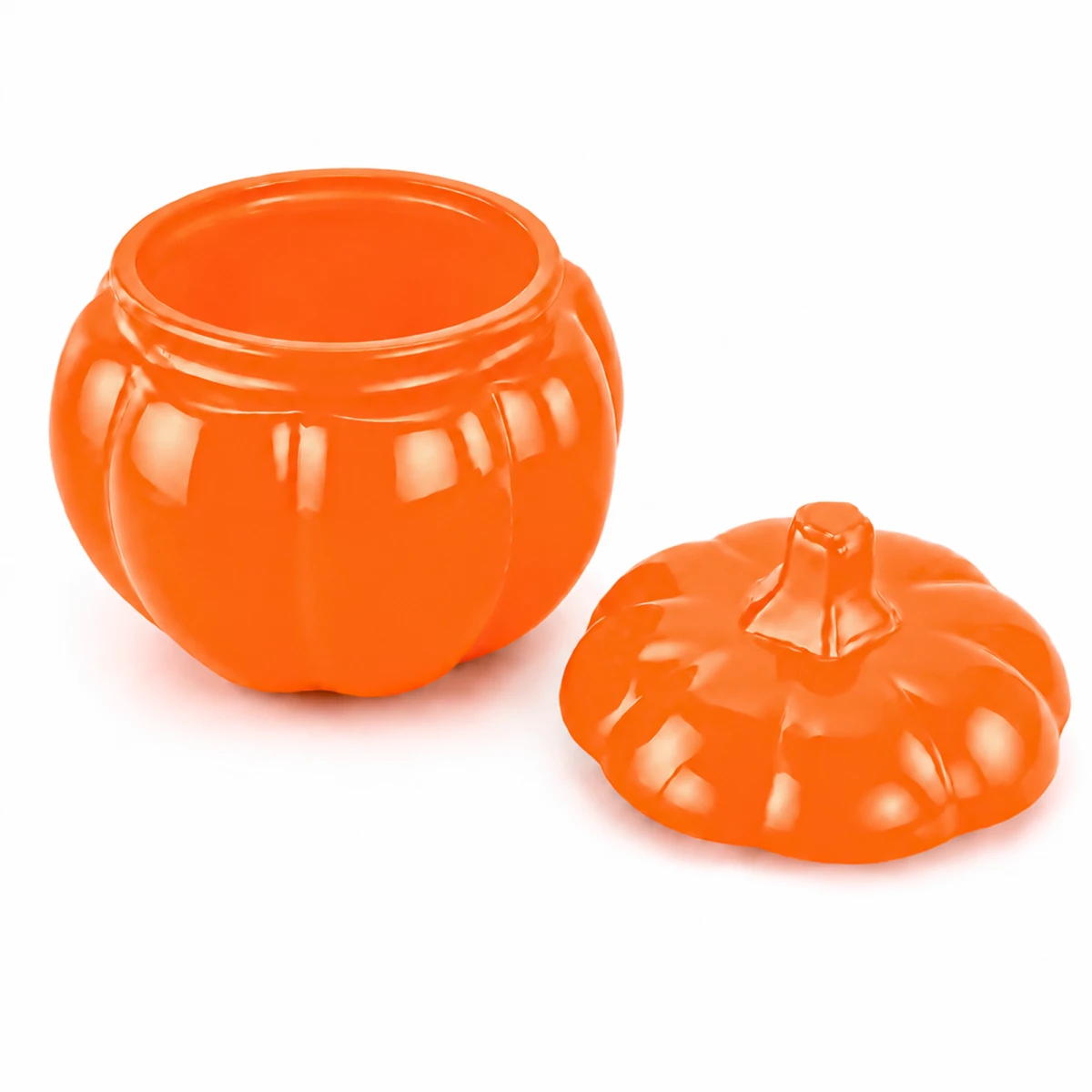 560ml - Calabaza de Vidrio para Velas - Vaso Decorativo para Halloween - Naranja Brillante - Candle Craft
