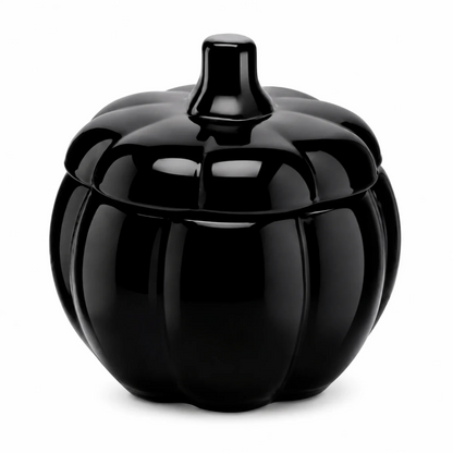 560ml - Calabaza de Vidrio para Velas - Vaso Decorativo para Halloween - Negro Brillante - Candle Craft