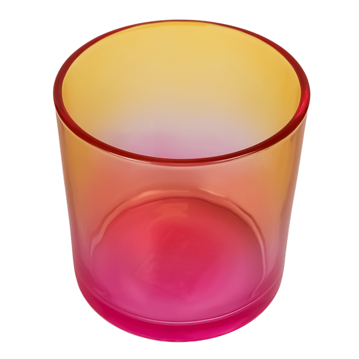 560ml - Mónaco Vaso de vidrio para velas - 2 Colores: Naranja y Fucsia Transparente - Candle Craft