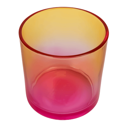 560ml - Mónaco Vaso de vidrio para velas - 2 Colores: Naranja y Fucsia Transparente - Candle Craft